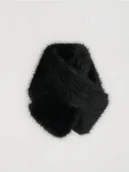 Czapki damskie - Reserved - Szalik ze sztucznego futra - czarny - miniaturka - grafika 1