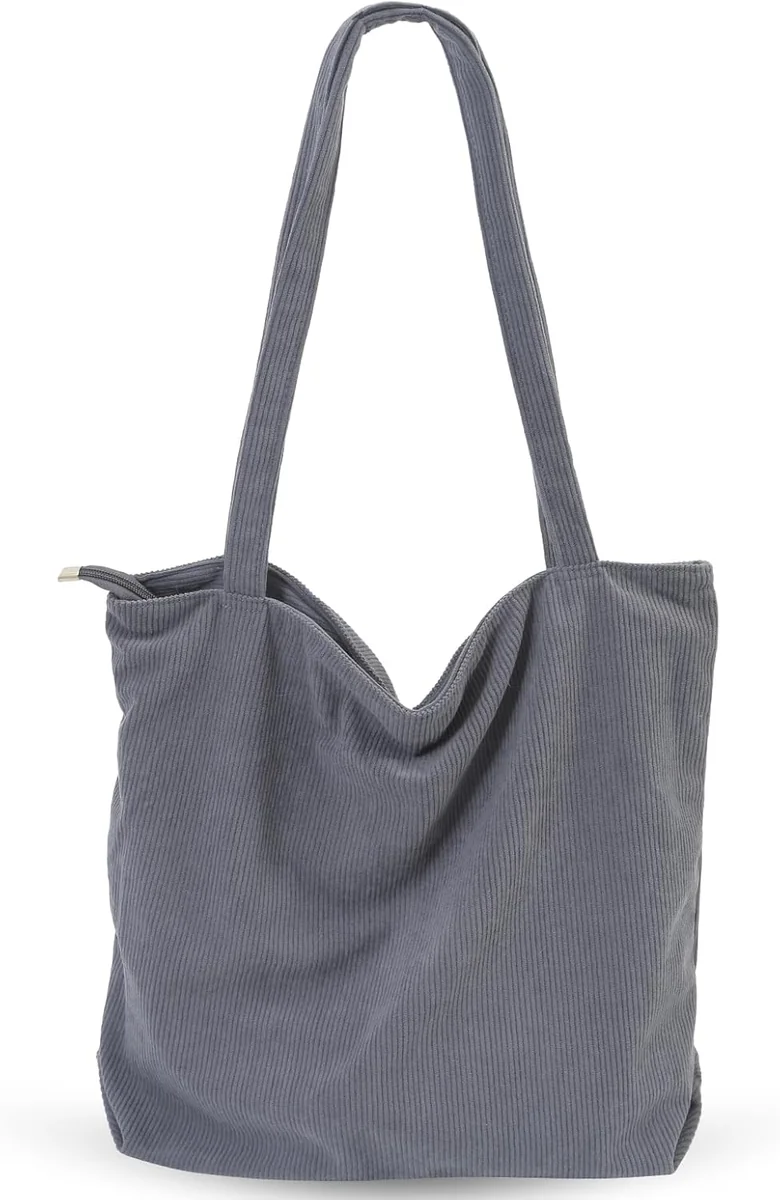 TOREBKA DAMSKA SZTRUKSOWA NA RAMIĘ TORBA SHOPPER ZAMEK DUŻA PRAKTYCZNA