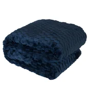Koce - Puszysty i miękki wytłaczany koc, kolor ciemnoniebieski, Mikos, rozmiar 200x220 cm - miniaturka - grafika 1