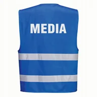 Odzież robocza - Kamizelka odblaskowa PORTWEST Niebieska rozm. S/M nadruk MEDIA - miniaturka - grafika 1