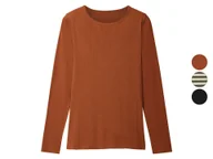 Koszulki i topy damskie - esmara® Koszulka damska z bawełną z długim rękawem - miniaturka - grafika 1