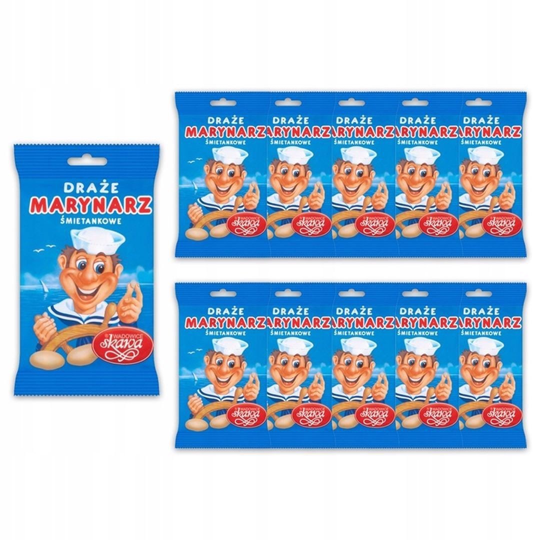Wadowice Skawa Marynarz Draże śmietankowe 70 g x 10 sztuk