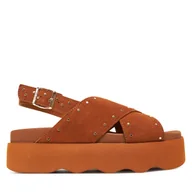 Sandały damskie - Sandały Scholl F32304 Brązowy - miniaturka - grafika 1