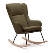 Fotele - Zielony bujany fotel z przędzy pętelkowej Bouclé Maustin – Kave Home - miniaturka - grafika 1