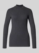 Swetry damskie - Bluzka z długim rękawem o kroju regular fit z mieszanki bawełny - miniaturka - grafika 1