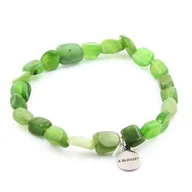 Bransoletki - Kamienie i minerały. Bransoletka z koralików nefrytowych i jadeitowych z Syberii (Rosja). Wyprodukowano we Francji. Możliwość dostosowania rozmiaru. - miniaturka - grafika 1