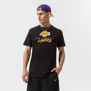 Koszulki męskie - NEW ERA T SHIRT NBA SCRIPT LAKERS LOS ANGELES LAKERS BLKTRP - grafika 1