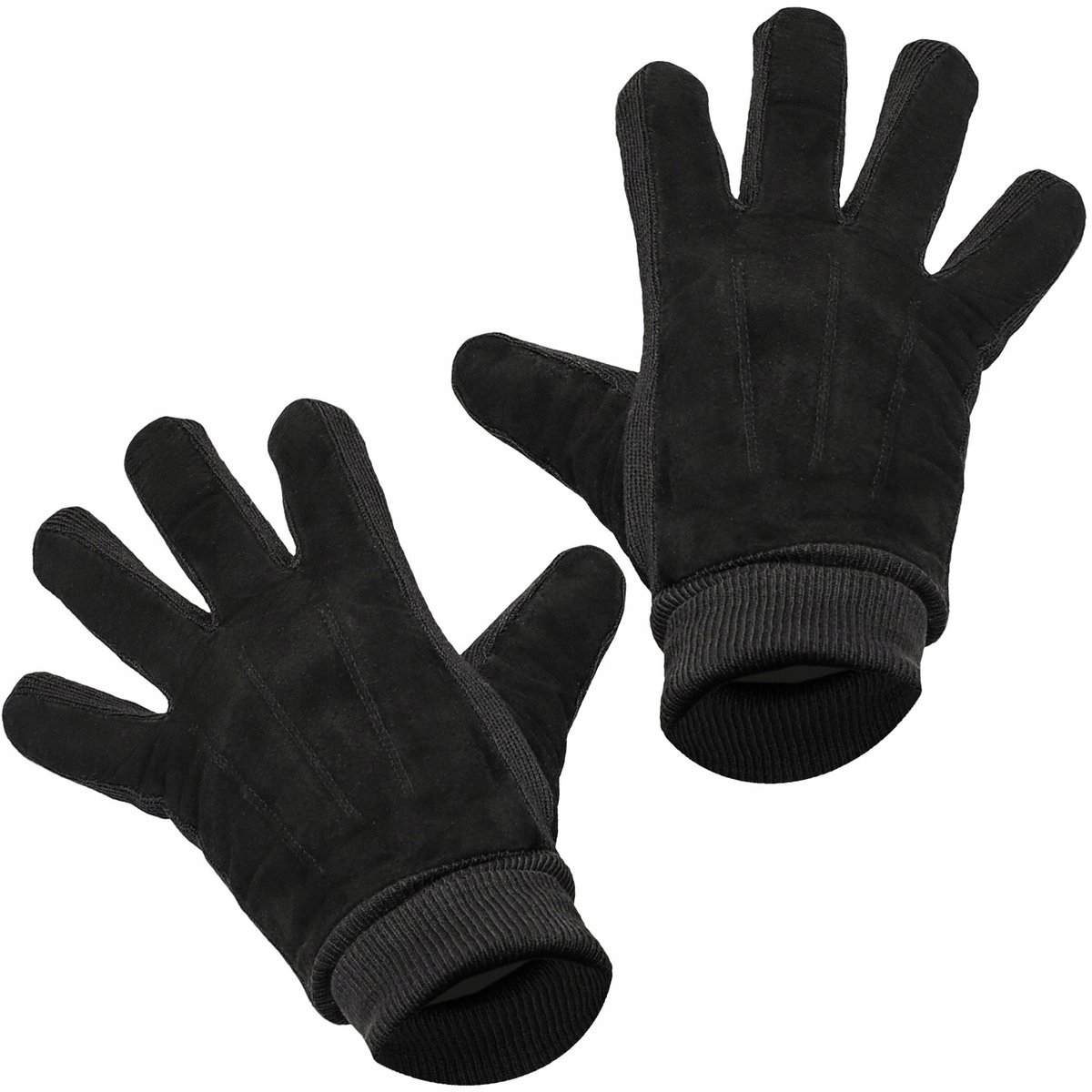 Rękawiczki skórzane męskie zimowe ocieplane IRCHA czarne Pako Jeans