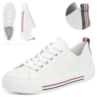 Półbuty damskie - Tenisówki Damskie Skórzane Wygodne Sneakersy Sportowe Białe Remonte 37 - miniaturka - grafika 1