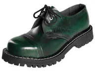 Botki męskie - krótkie glany STEEL - GREEN / BLACK (3 dziurki)-48 - miniaturka - grafika 1