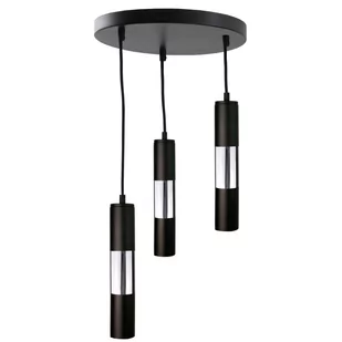 KET LAMPA wisząca KET1262 metalowa OPRAWA tuby ZWIS kaskada czarna srebrna KET1262 - Lampy sufitowe - miniaturka - grafika 1