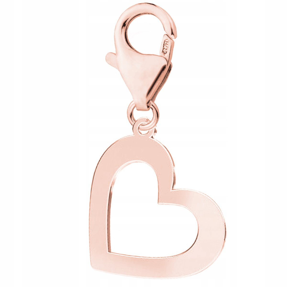 Zawieszka Puste Serce różowe złoto 925