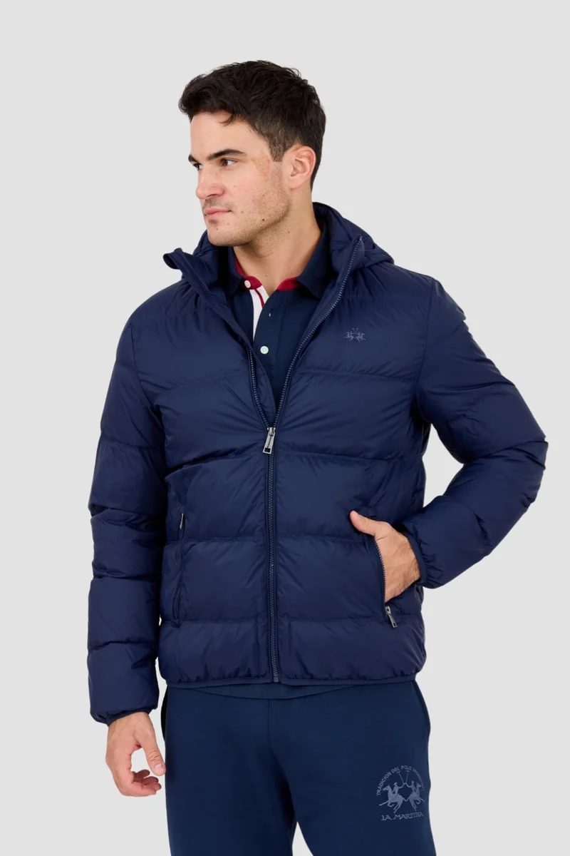 LA MARTINA Granatowa pikowana męska kurtka Outerwear Basic Nylon XXL