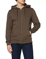 Bluzy męskie - Urban Classics Bluza męska Basic Zip Hoody jednokolorowa, bluza z kapturem w wielu kolorach, rozmiar S do XXL, zielony (Army Green 1144), M - miniaturka - grafika 1