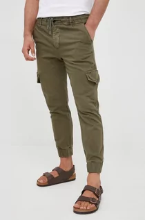 Spodnie męskie - Desigual spodnie męskie kolor zielony joggery - grafika 1