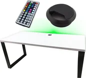 Biurka gamingowe - BIURKO GAMINGOWE 120x60 LOFTOWE LED PRZEPUST STABILNE - miniaturka - grafika 1