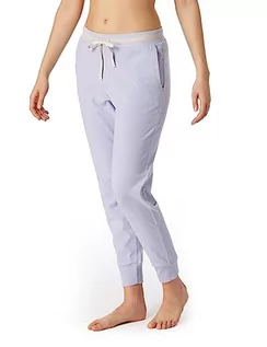 Spodnie damskie - Schiesser Damskie spodnie do spania długie ze ściągaczami bawełna stretch - Mix + relaks, bez, 42 - grafika 1