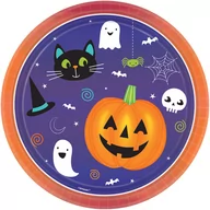 Dekoracje i nakrycia stołu na imprezę - Talerze Halloween Owalne Papierowe 23cm 8szt - miniaturka - grafika 1