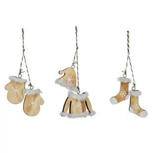 Zawieszki drewniane z motywem zimowym - Ozdoby bożonarodzeniowe - miniaturka - grafika 1