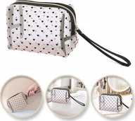 Kosmetyczki, organizery i kuferki - Kosmetyczka damska transparentna czarne serca 12cm x 18cm KS126 - miniaturka - grafika 1