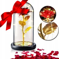 Sztuczne kwiaty - WIECZNA RÓŻA W SZKLE - DLA KOBIETY,ŻONY,DZIEWCZYNY - SWIECĄCA LED - miniaturka - grafika 1