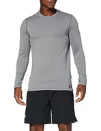 Koszulki męskie - Under Armour Męska koszulka funkcyjna Fitted ColdGear Crew dla mężczyzn, lekka koszulka z długim rękawem o dopasowanym kroju szary czarny (Charcoal Light Heather) S 1332491-019 - miniaturka - grafika 1