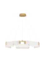 Lampy sufitowe - MAIRANA LE44617 Lampa wisząca LED z marmurowymi elementami złota okrągła nowoczesna - miniaturka - grafika 1