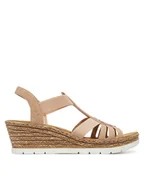 Sandały damskie - Rieker Sandały 61913-31 Różowy - miniaturka - grafika 1