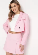 Spodenki damskie - Różowe Eleganckie Spódnico-Spodenki z Rozcięciem Jelrina - miniaturka - grafika 1