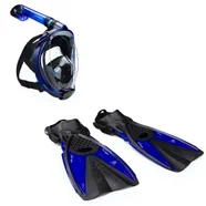 Zestaw do snorkelingu AQUASTIC Maska Fullface + Płetwy niebieski SMFA-01SN S-M