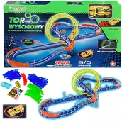 Samochody i pojazdy dla dzieci - TOR WYŚCIGOWY Z PĘTLĄ ŚWIECĄCĄ W CIEMNOŚCI SAMOCHODZIK AUTO ELEKTRYCZNY - miniaturka - grafika 1