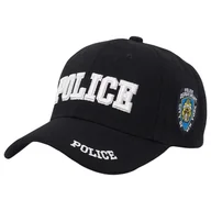Czapki męskie - Czapka z daszkiem POLICE czarna męska dżokejka - miniaturka - grafika 1