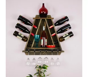 Ścienny stojak na wino RAF 58x57 cm ciemny świerk - Stojaki na wino - miniaturka - grafika 1