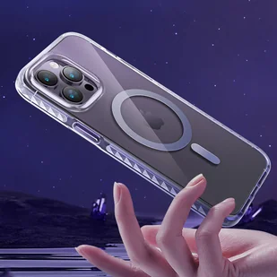 Kingxbar PQY Ice Crystal Series magnetyczne etui iPhone 14 MagSafe srebrne - Etui i futerały do telefonów - miniaturka - grafika 8