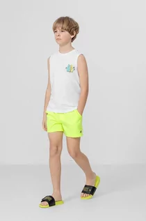 Spodnie i spodenki dla chłopców - 4F szorty kąpielowe dziecięce kolor zielony - grafika 1