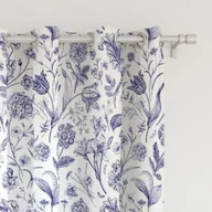 Zasłony - Zasłona SUMMER wzór SM02 | niebieskie szkicowane kwiaty 150 x 280 cm tkanina standard - miniaturka - grafika 1