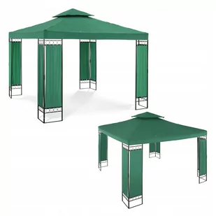 Uniprodo Pawilon ogrodowy - ciemnozielony - kwadratowy - - UNI_PERGOLA_3X3GF UNI_PERGOLA_3X3GF - Pawilony ogrodowe - miniaturka - grafika 1