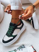 Sneakersy damskie - Sneakersy damskie MEILA czarno-zielone Dstreet ZY0322-36 - miniaturka - grafika 1
