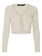 Kurtki damskie - VERO MODA Damska kurtka z dzianiny Vmglory Rib Ls Tie String Cardi Ga Noos, brzoza, XL - miniaturka - grafika 1
