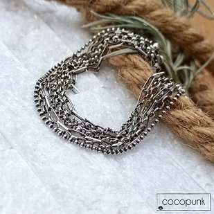 Srebro - nowoczesna bransoletka 7 łańcuszków - Bransoletki Srebro - nowoczesna bransoletka 7 łańcuszków - Bransoletki - miniaturka - grafika 1