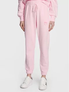 Dresy damskie - Pinko Spodnie dresowe 100371 A0KN Różowy Regular Fit - grafika 1