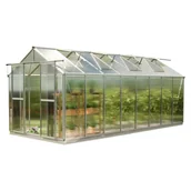Szklarnie ogrodowe - GFP szklarnia SAPHIR 8 rama aluminiowa 259x513 cm - płytami poliwęglanowymi ok. 6 mm - z ramą fundamentową i aut. mechanizm otwierania okien - miniaturka - grafika 1