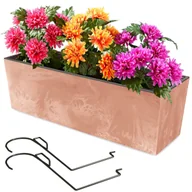 Donice - Skrzynka balkonowa uchwyty 58x19 cm terakota - miniaturka - grafika 1