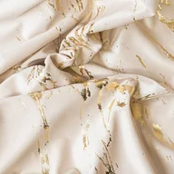Zasłony - MARMA Zasłona gotowa na przelotkach, szerokość 140cm x wysokość 250cm, kolor kremowy ze złotym nadrukiem na VELVI - miniaturka - grafika 1