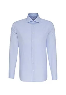 Seidensticker Męska koszula biznesowa – niewymagająca prasowania, taliowana koszula w talii – długi rękaw – kołnierz Kent – 100% bawełna, niebieski, 43 - Koszule męskie - miniaturka - grafika 1