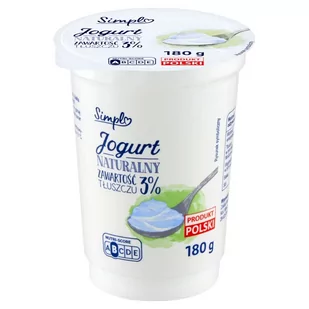 Simpl Jogurt naturalny 180 g - Kefiry, jogurty, maślanki - miniaturka - grafika 1