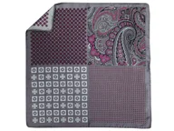 Krawaty i muchy męskie - Szara jedwabna poszetka - 4 wzory EJ12 - miniaturka - grafika 1