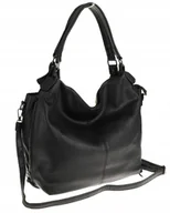 Torebki damskie - HERNAN Torebka Damska Worek Listonoszka na Ramię Modna Torba HB0153 Czarna - miniaturka - grafika 1