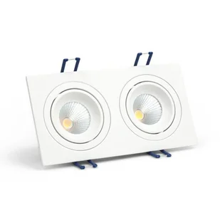 OXYLED Oprawa wpuszczana MODI SQ DUE 12W ciepła 3000K biały szer. 17,6x9,2cm - 2 6 biały Biała Ciepła OXY M1502008/2x6W 3K - Oprawy, klosze i abażury - miniaturka - grafika 1