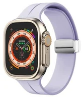Akcesoria do smartwatchy - Bizon Silikonowy pasek Strap Watch Silicone do Apple Watch 44/45/46/49mm, fioletowy - miniaturka - grafika 1